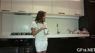 She plays with large dick of chap - porn video