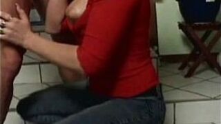 Nasty blonde sucks big dick - porn video