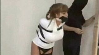 busty milf Darla Crane tape bondage with boobs out - porn video