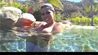 Curvy Latina Diamond Kitty is fucked hard in her ass in the pool - porn video