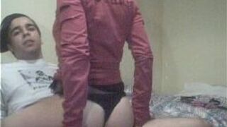 young brunette wearing panties - porn video