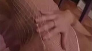 Brunette in Sexy Fishnet - porn video